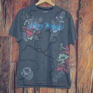 DKNY JEANS Men's Sz M Vintage Patterned T-Shirt Tee
